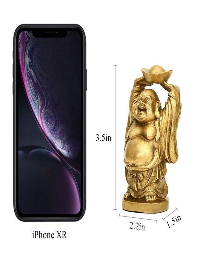 BRASSTAR Feng Shui Brass Ornament Laughing Buddha Statue Holding Ingot Money Bag for Home Office Decorative Figurine Attract Wealth PTZY067 - Image 2
